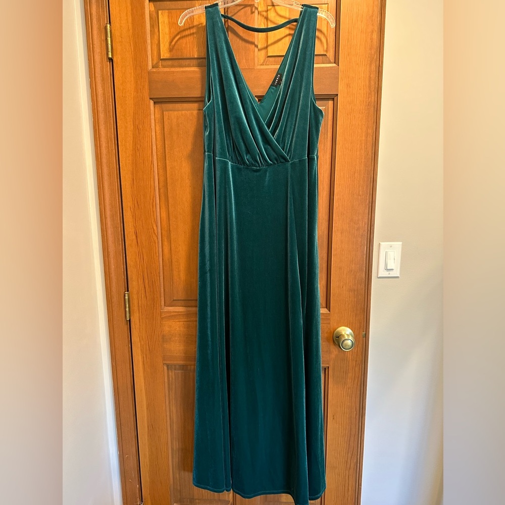Torrid sleeveless slitted maxi dress - teal. #prom #eveningwear